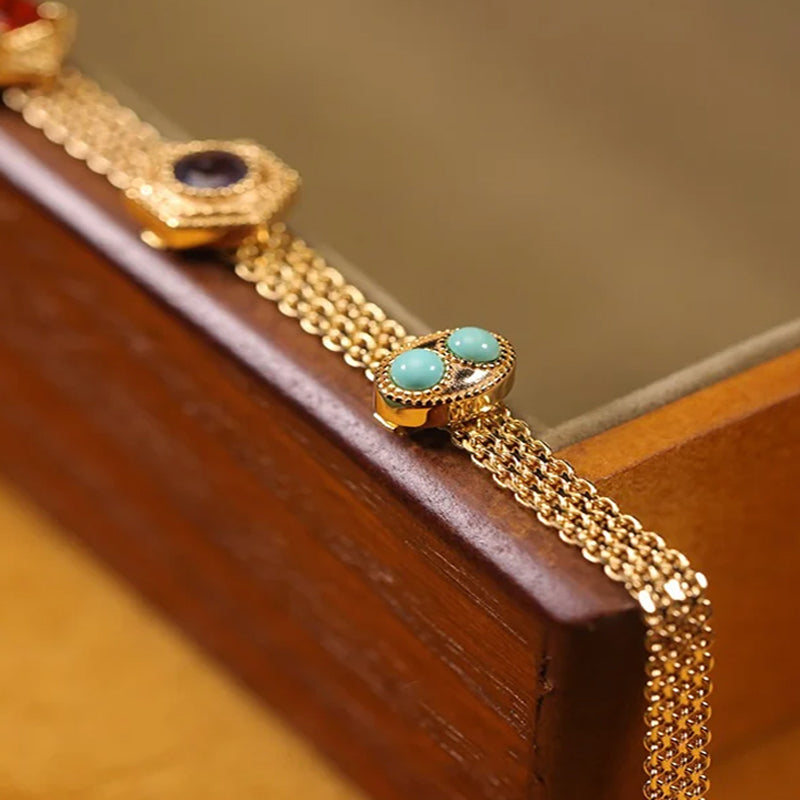 Vintage gekleurde zirkoon ketting