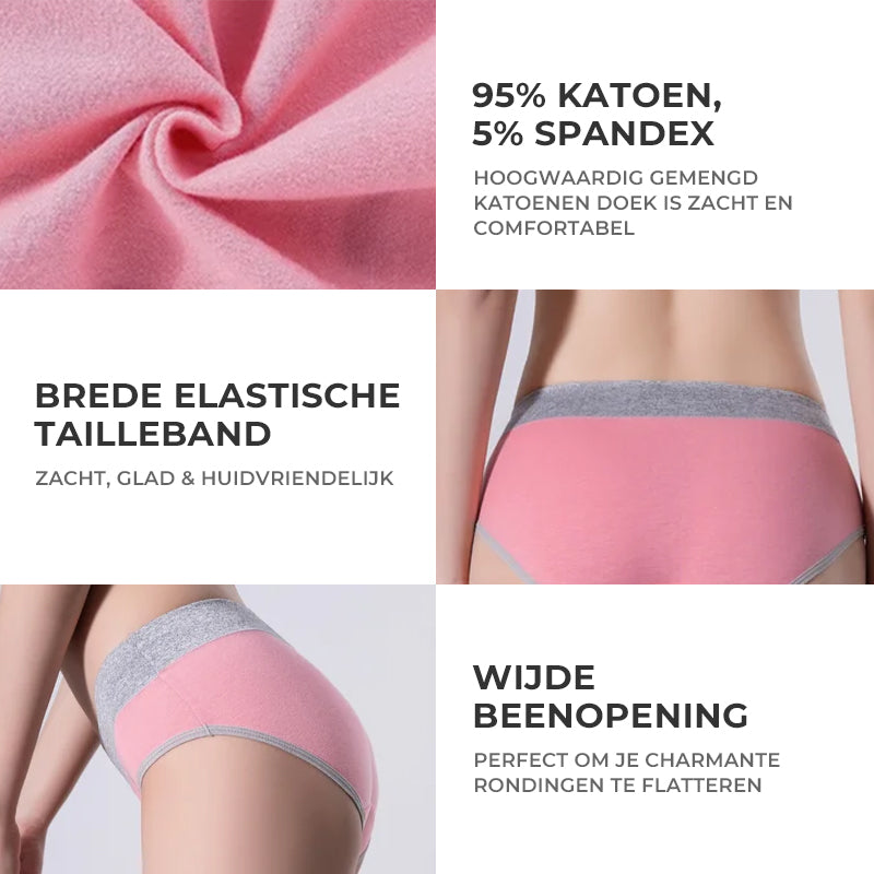 Nieuwe grote maten katoenen slip met hoge taille