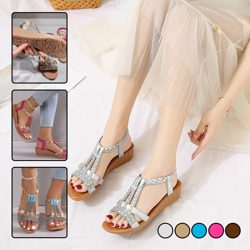 Zomersandalen met strass voor dames