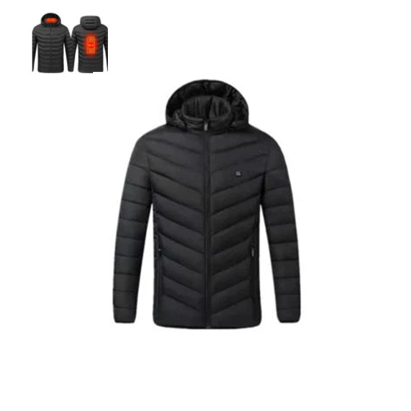 USB-verwarmde katoenen jas met negen zones en capuchon