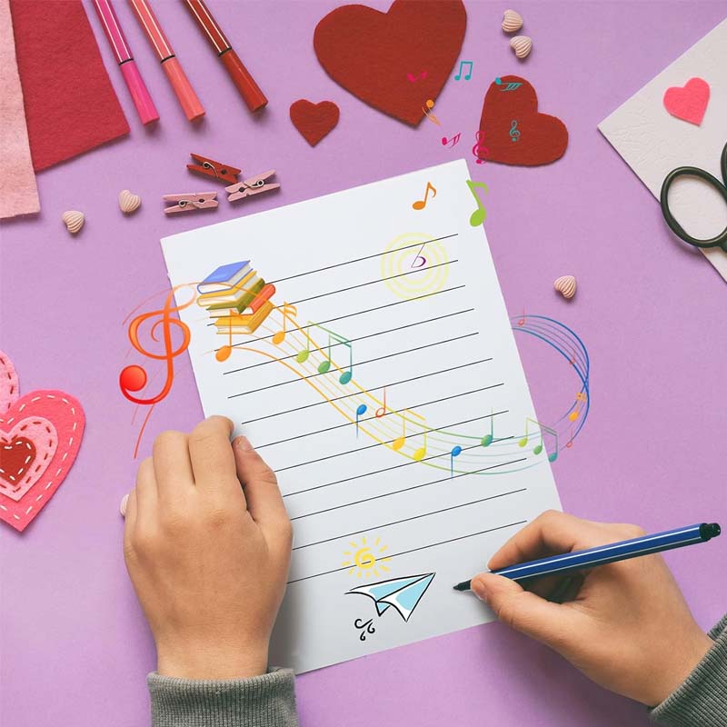 Handgemaakt getekend geluidsgroetkaartje