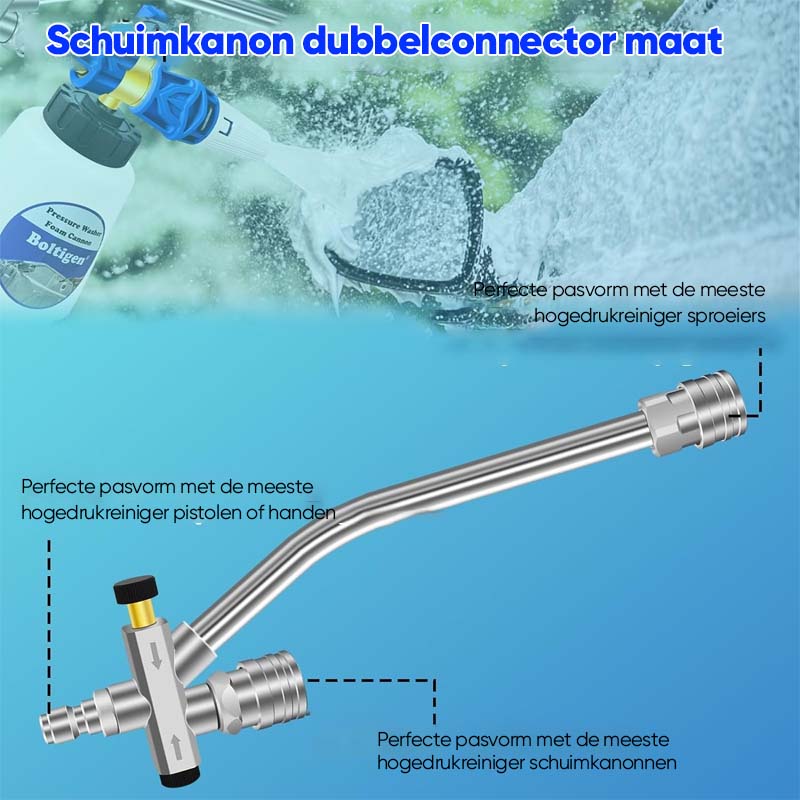 Accessoire met dubbele connector van schuimkanon