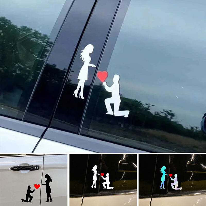 Koppelstickers Autosticker: Romantische Huwelijksaanzoekdecoratie