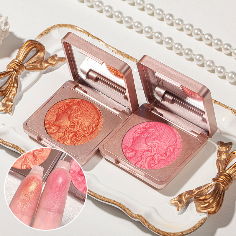 Glad poederblush-palet met reliëf voor de wangen