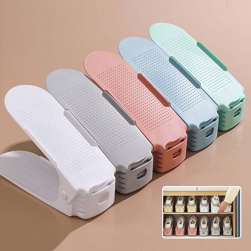 Adjustable double-layer shoe storage rack