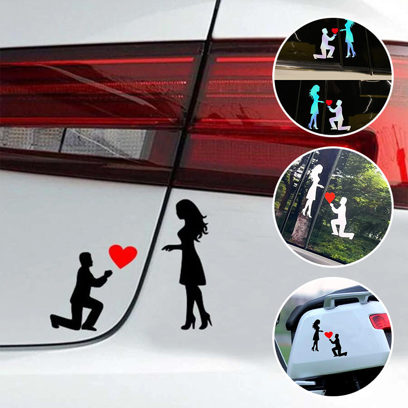 Koppelstickers Autosticker: Romantische Huwelijksaanzoekdecoratie