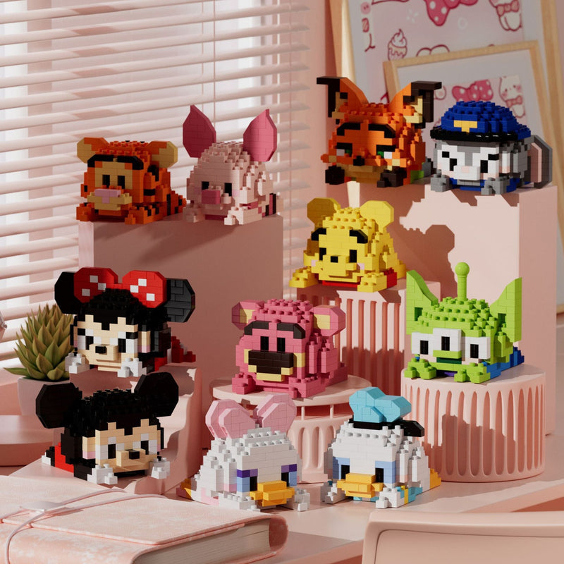 Bouwsteenset voor cartoonpoppen – Speelgoed voor het assembleren van microdeeltjes voor kinderen