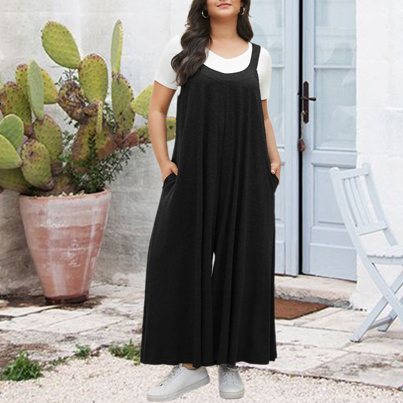 Jumpsuit met zakken en verstelbare bandjes