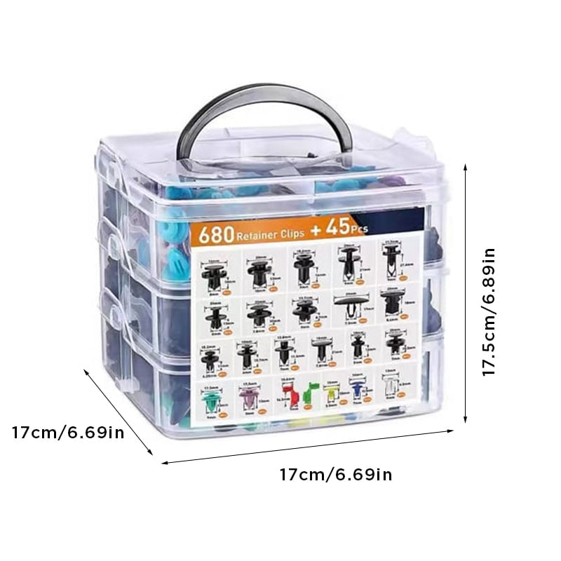 725 stuks autobevestigingsclips en bevestigingsverwijderaar