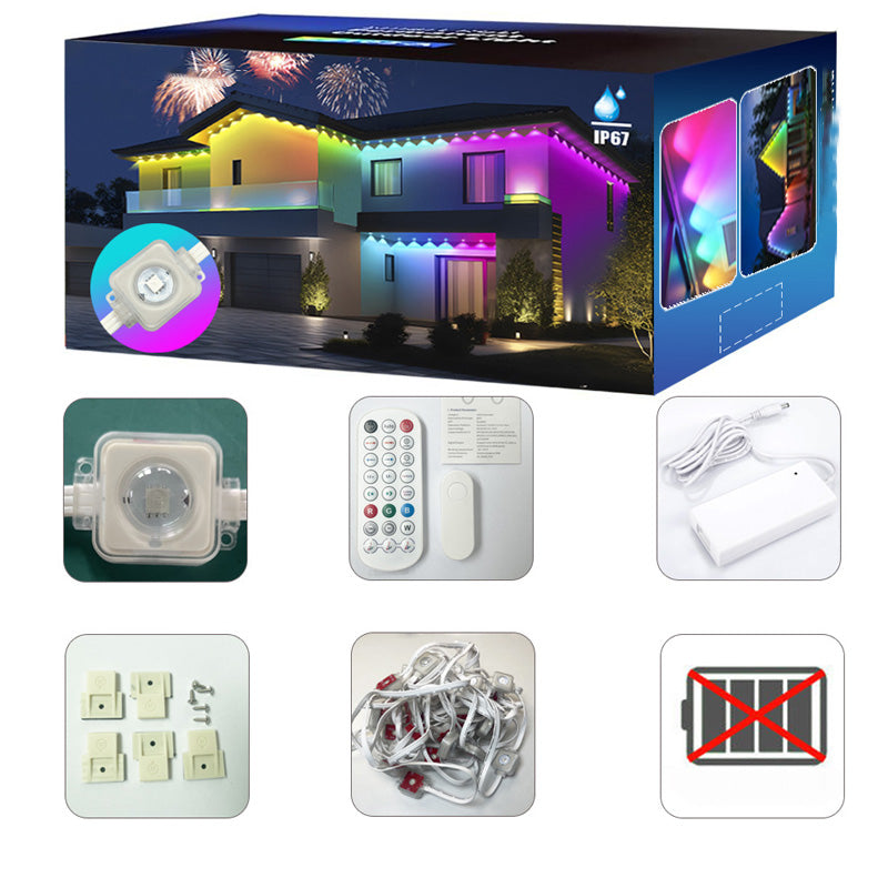 Kleurrijke dakrandverlichting voor buiten