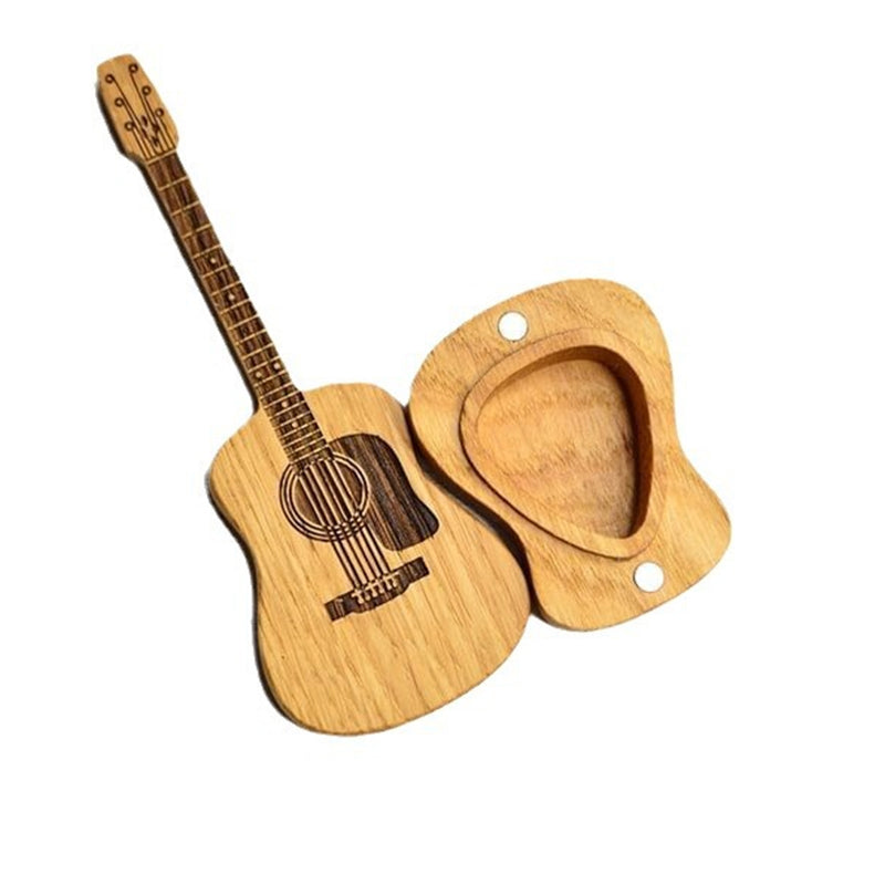 Gitaar Houten kerstcadeau: gesneden plectrumdoos