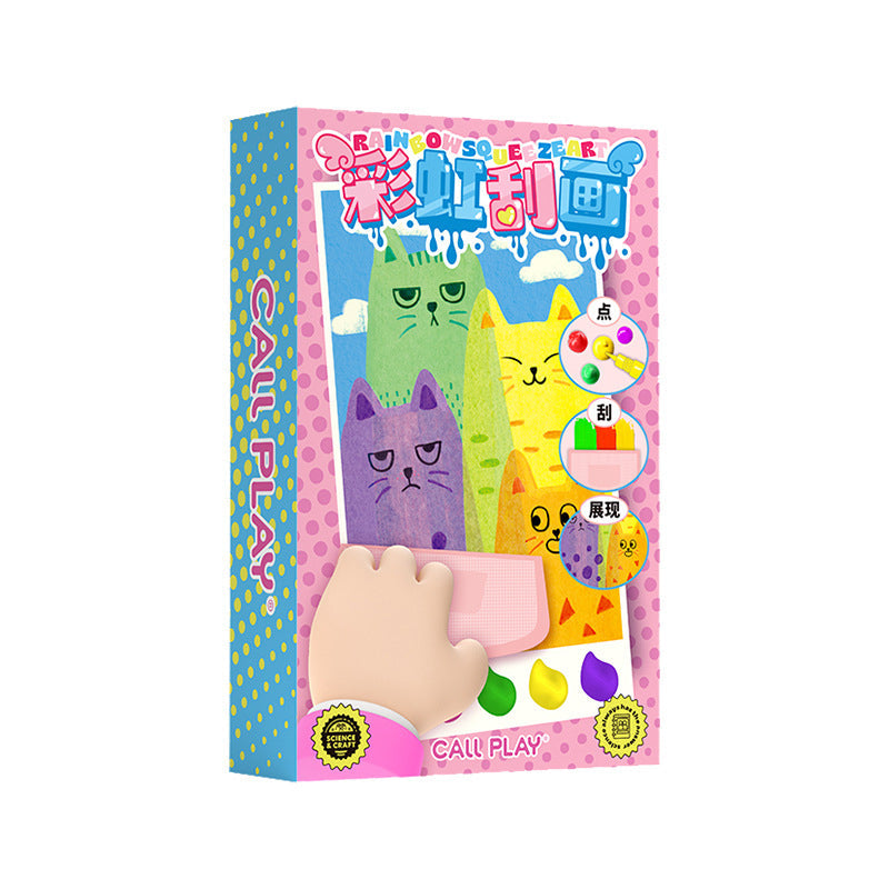 Creatieve Rainbow Scratch Art ansichtkaartenset voor kinderen