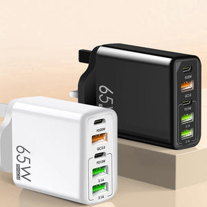 Multiport 65W Snellader Adapter