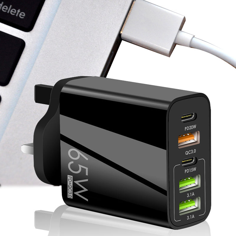 Multiport 65W Snellader Adapter