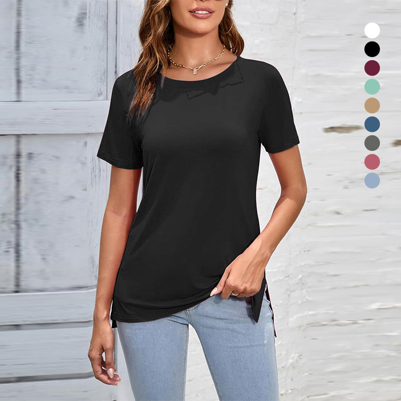 Casual dames-T-shirt met zijsplit