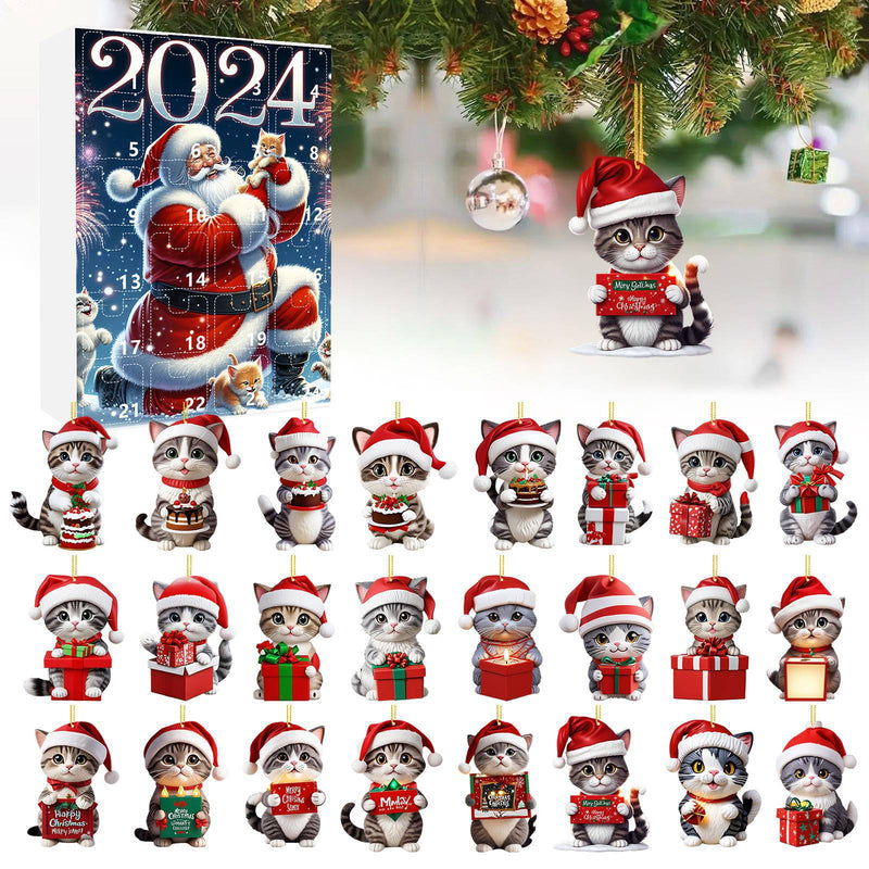 Kerstmis countdown kalender blinde doos boom acryl decoratie kat hanger