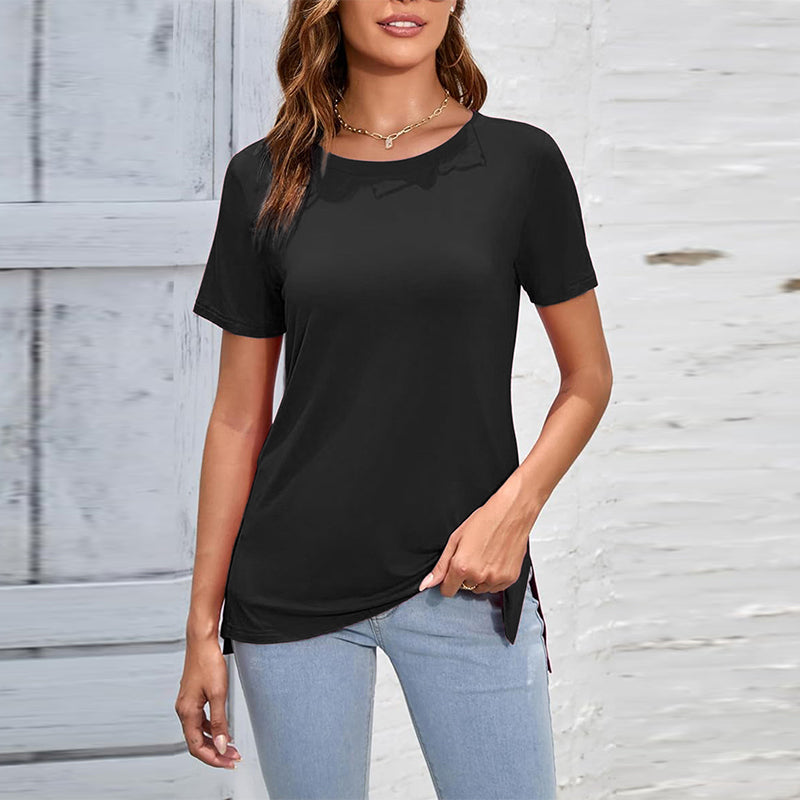 Casual dames-T-shirt met zijsplit