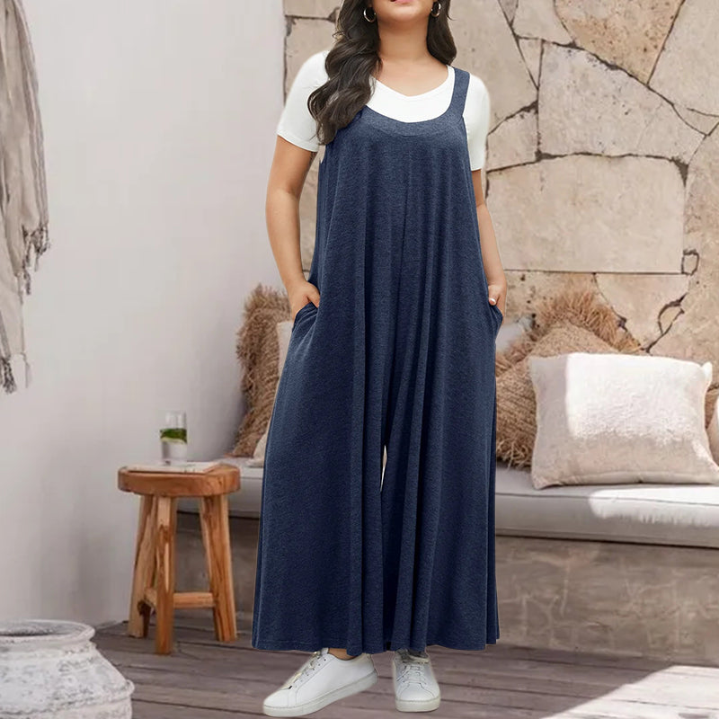 Jumpsuit met zakken en verstelbare bandjes