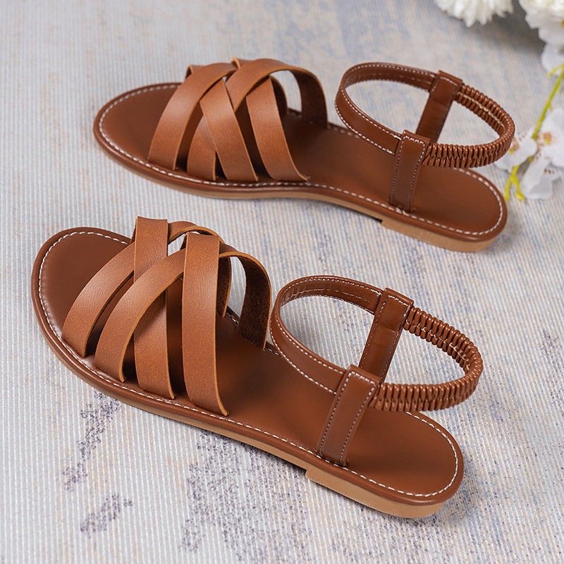Sandalen met platte band