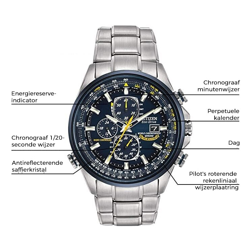 Multifunctioneel quartz herenhorloge