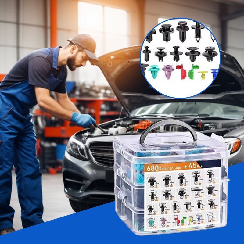 725 stuks autobevestigingsclips en bevestigingsverwijderaar