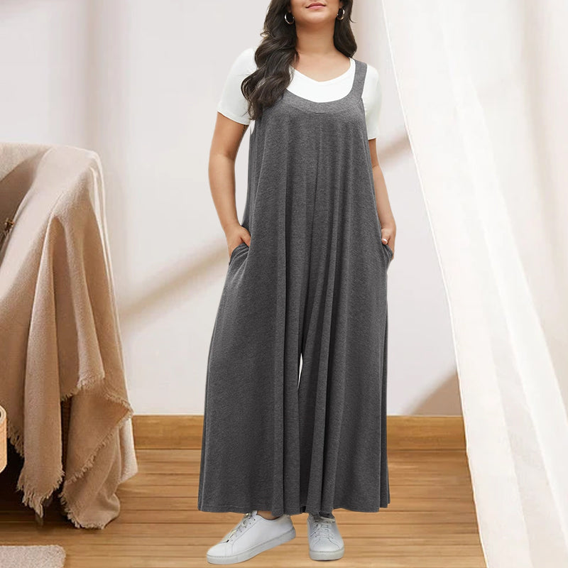 Jumpsuit met zakken en verstelbare bandjes