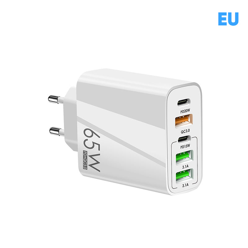 Multiport 65W Snellader Adapter