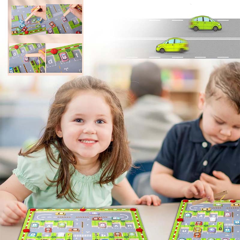 Magnetisch alfabet-parkeerspeelgoed
