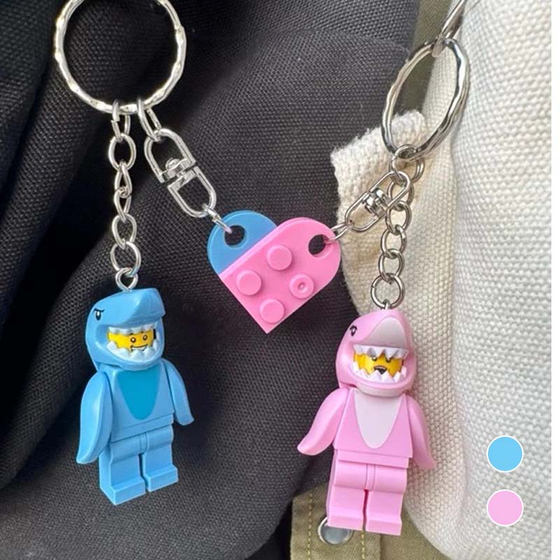 Baby haai paar sleutelhanger