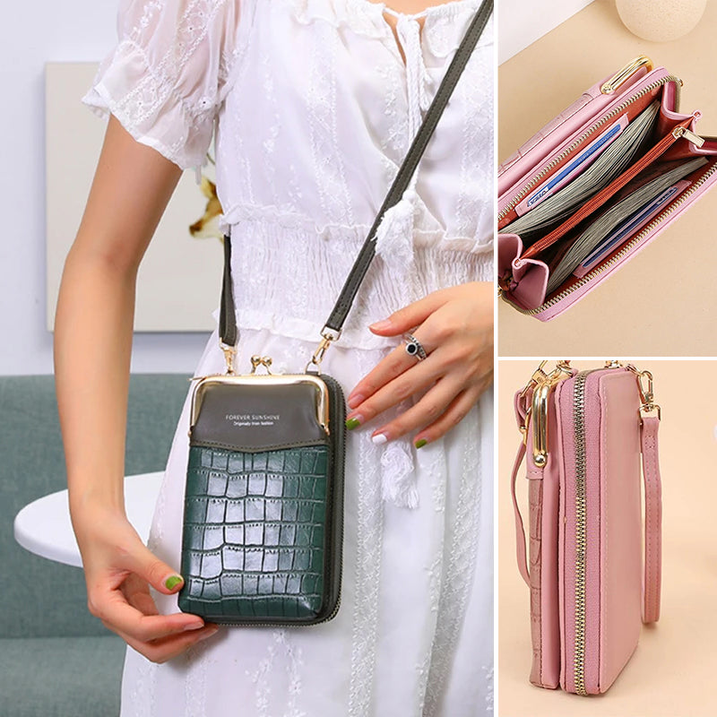 Verticale mobiele telefoonhoes met krokodillenprint