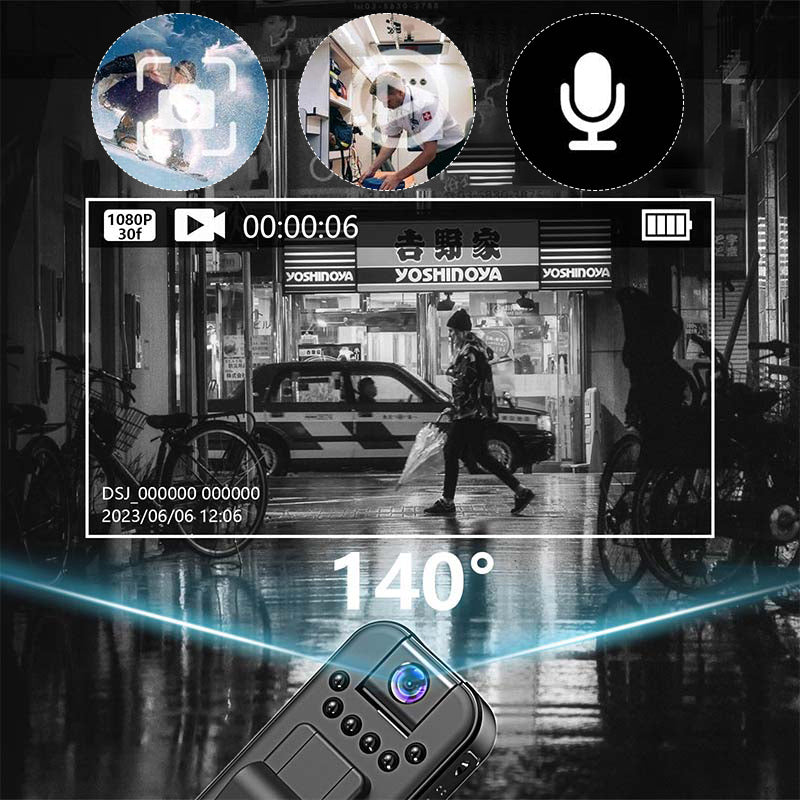 Draadloze 1080P vlog-lichaamscamera