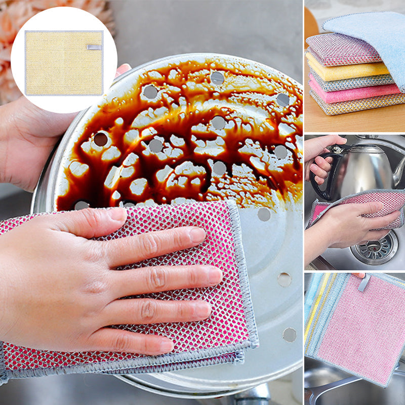 Verdikte schoonmaakdoek van zilverdraad