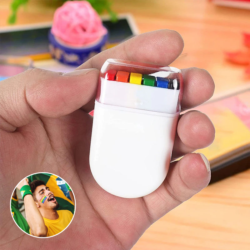 Rainbow face body paint