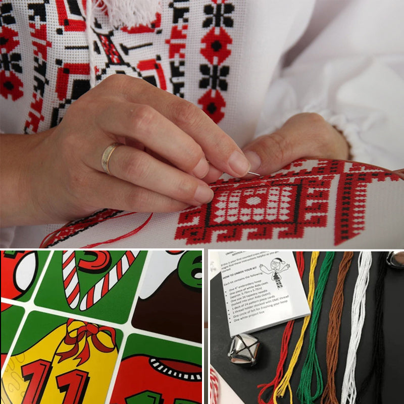 Kruissteek kerstadventskalender