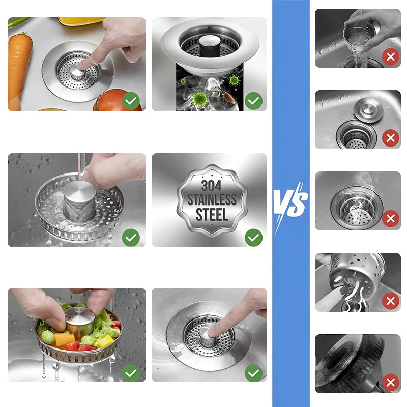 Geüpgradeerd 3-in-1 Keukenafvoer Zeef