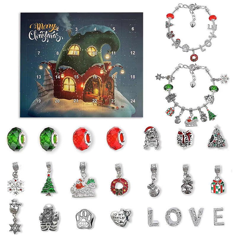 24 Dagen Countdown Kalender DIY Kerst Adventskalender Armbanden Set