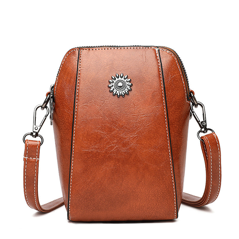 Mini-crossbodytas van zacht leer