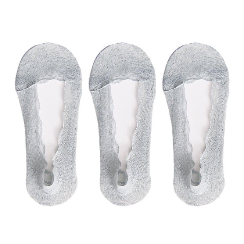【3 paar】 Kanten No Show-voeringsokken voor dames