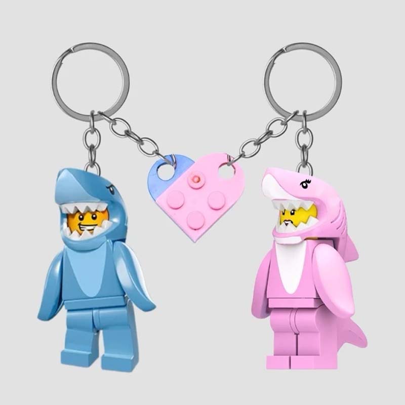 Baby haai paar sleutelhanger