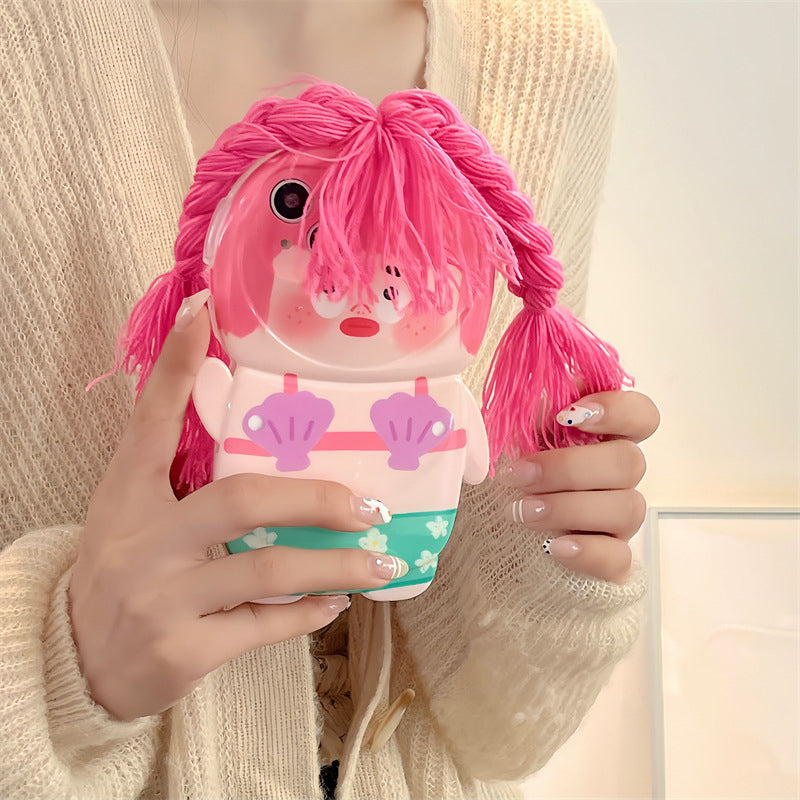 Grappige vlecht badpak telefoonhoesje