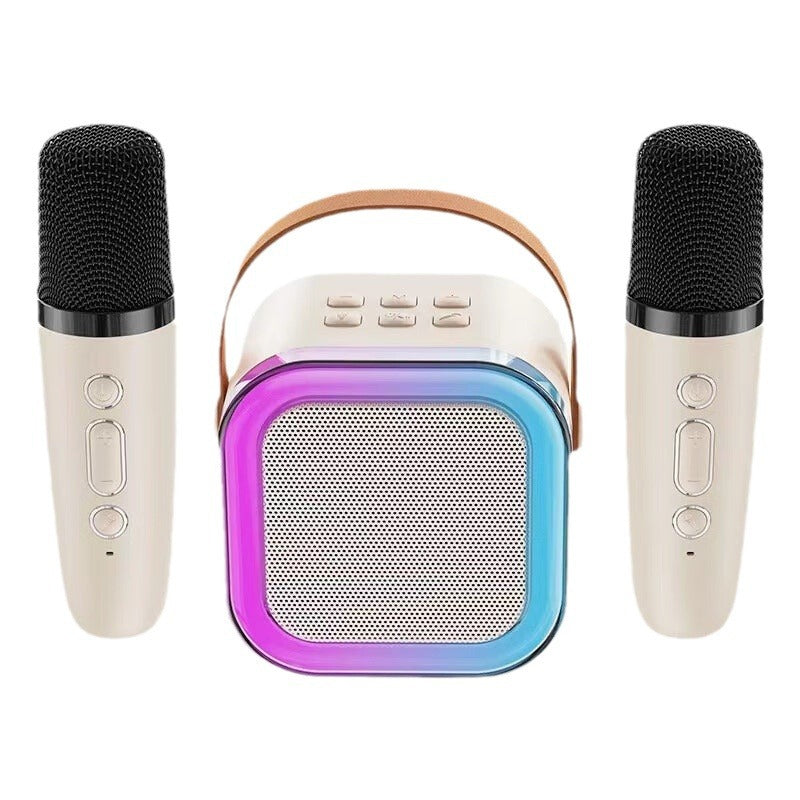 Mini-karaokemachine met draadloze microfoons