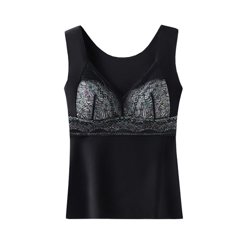 2-in-1 Ingebouwde BH Thermisch ondergoed van kant