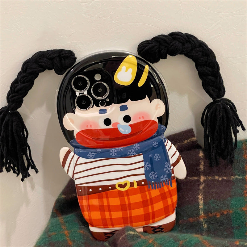 Grappige vlecht badpak telefoonhoesje