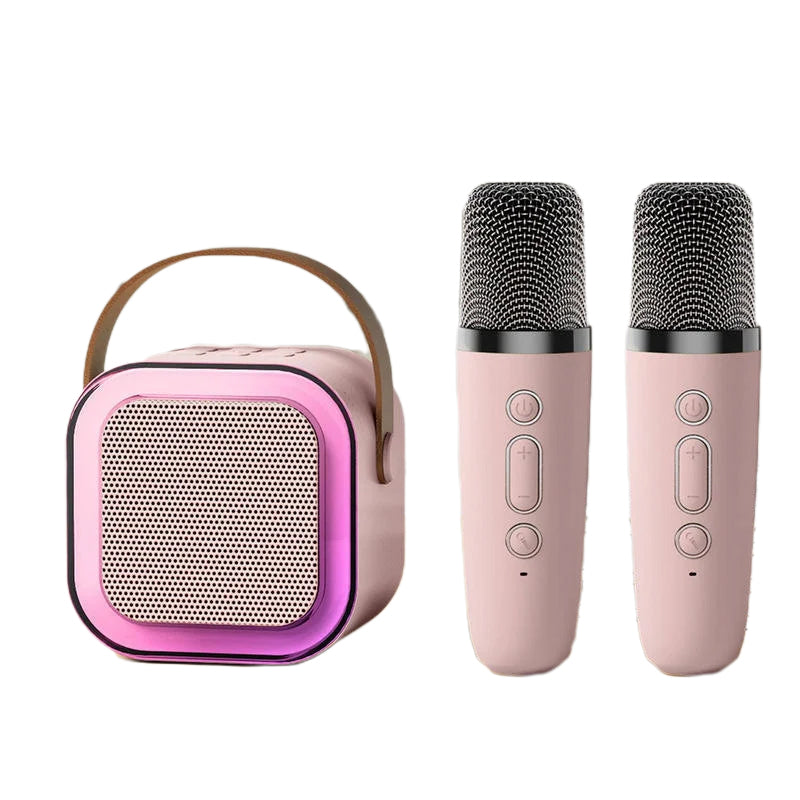 Mini-karaokemachine met draadloze microfoons