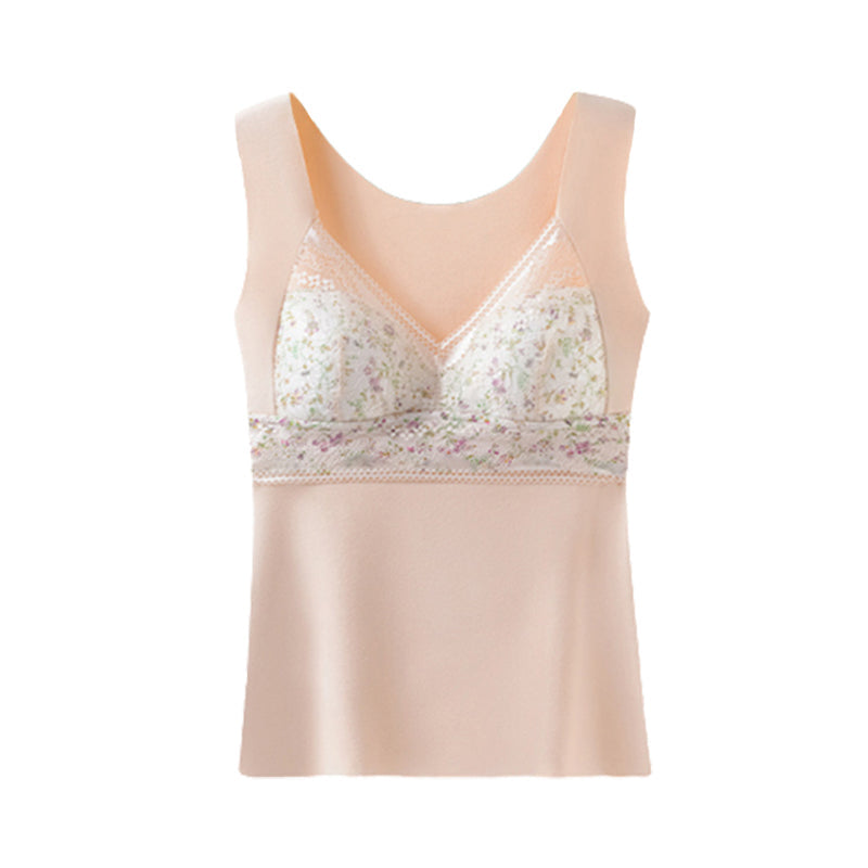 2-in-1 Ingebouwde BH Thermisch ondergoed van kant