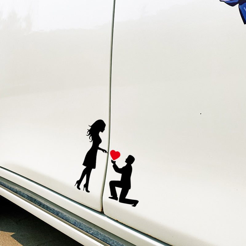 Koppelstickers Autosticker: Romantische Huwelijksaanzoekdecoratie