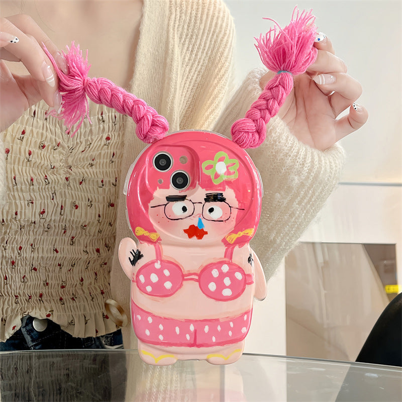 Grappige vlecht badpak telefoonhoesje