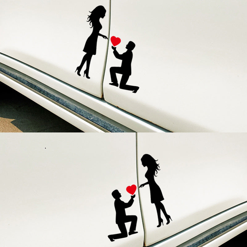 Koppelstickers Autosticker: Romantische Huwelijksaanzoekdecoratie