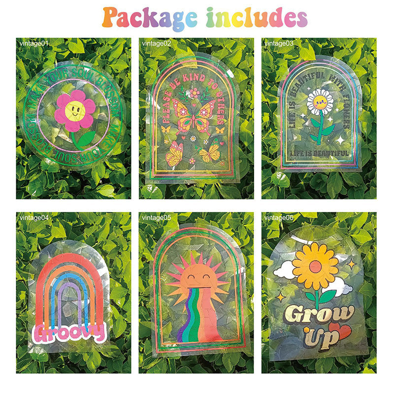 PVC dier kleurrijke anti-botsing glassticker, 6 stuks