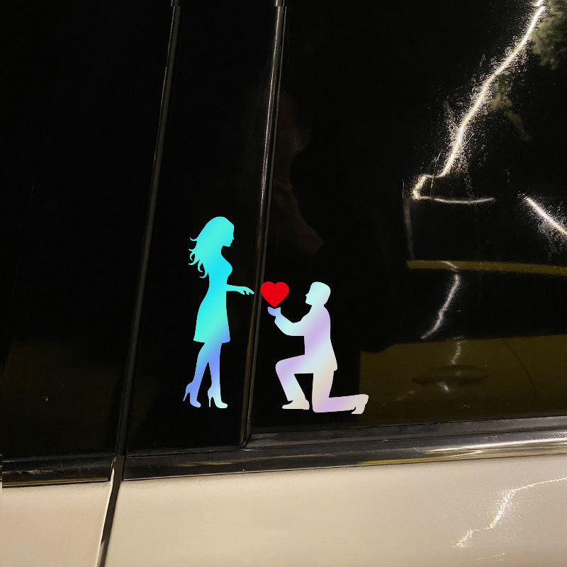 Koppelstickers Autosticker: Romantische Huwelijksaanzoekdecoratie